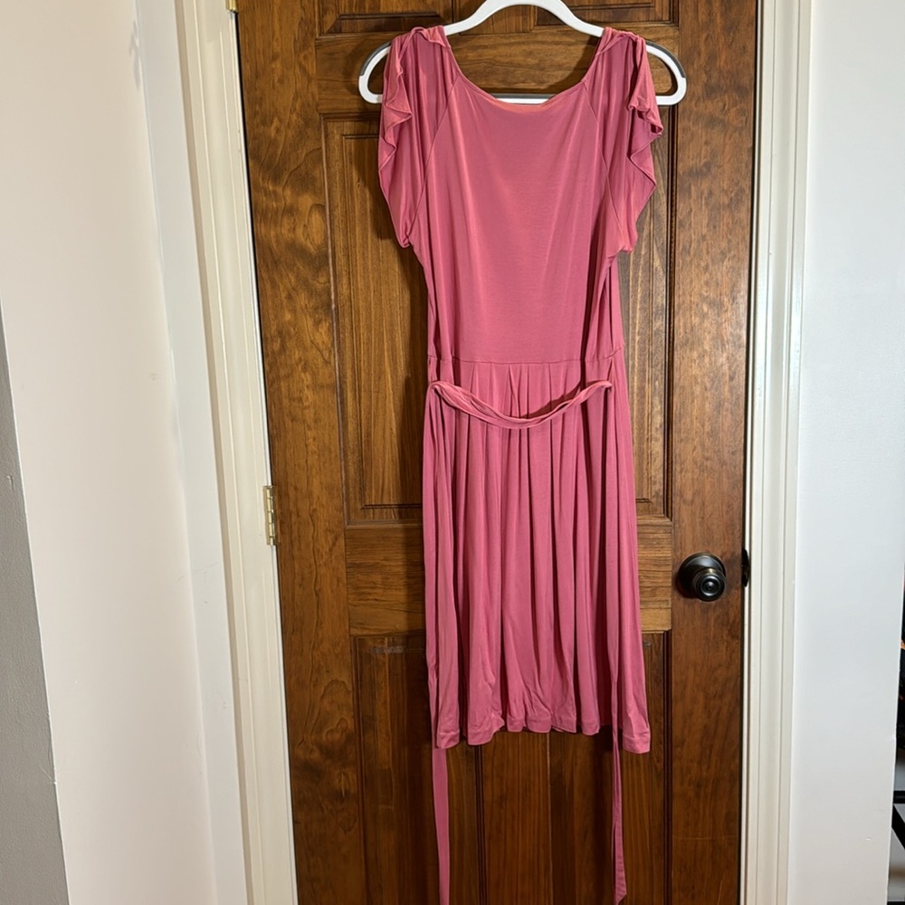 Pink Silk Banana Republic Midi Dress, size L - Picture 2 of 8